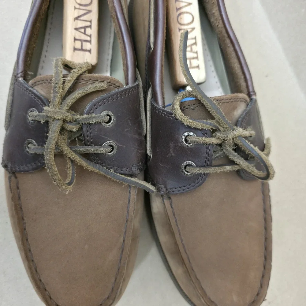 G.H. Bass Hampton (Sz 9 W) Core 2 Mens Boat Shoes Brown Nubuck Loafers Wide